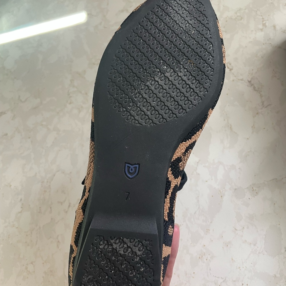 Rothy's Leopard Print Flats with Black Strap - Picture 5 of 6
